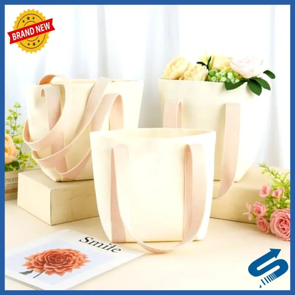 Mini Canvas Tote Bags Reusable Foldable Sustainable Gift Bags Bulk Pack